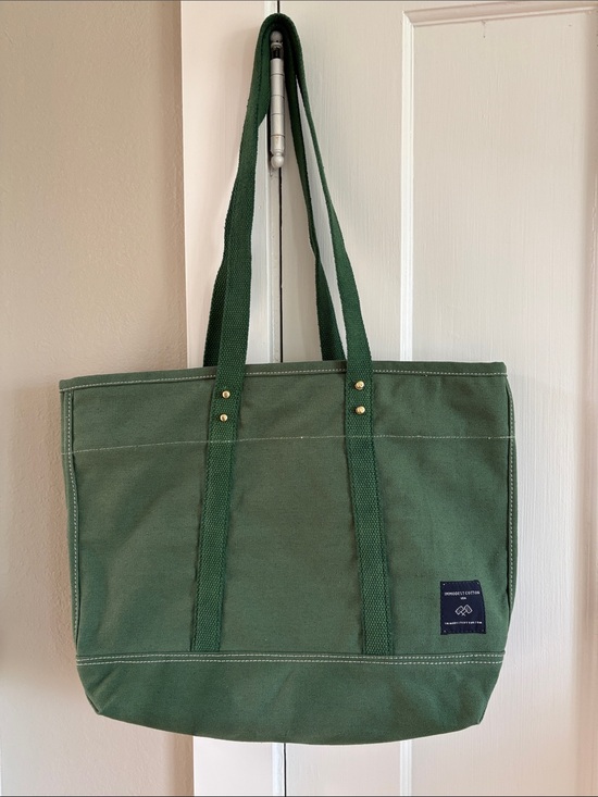 Immodest Cotton Handbags - Immodest Cotton Small East West Tote in Pine
